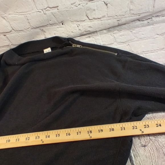 We The Free Zip Shoulder Oversize Sweater Black Dolman Sleeve S - Picture 13 of 16